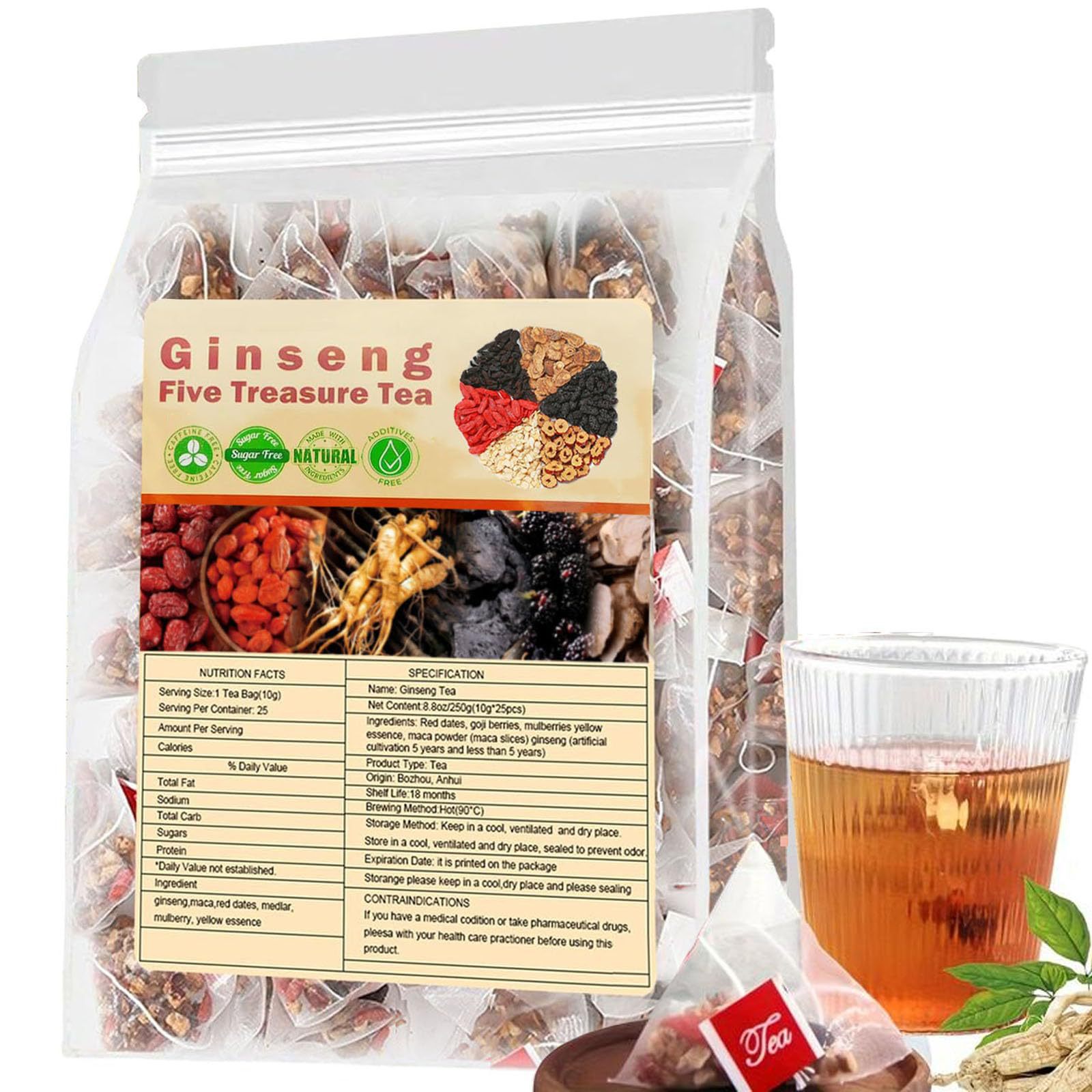 ชาโสมห้าสมบัติ ชาบำรุงไต ชาสมุ - Herbal Wellness Blend บทวิจารณ์และราคา